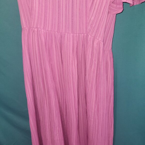 A New Day Womens Small Flutter Sleeve V-Neck Wrap Maxi Dress Pink - Picture 9 of 10